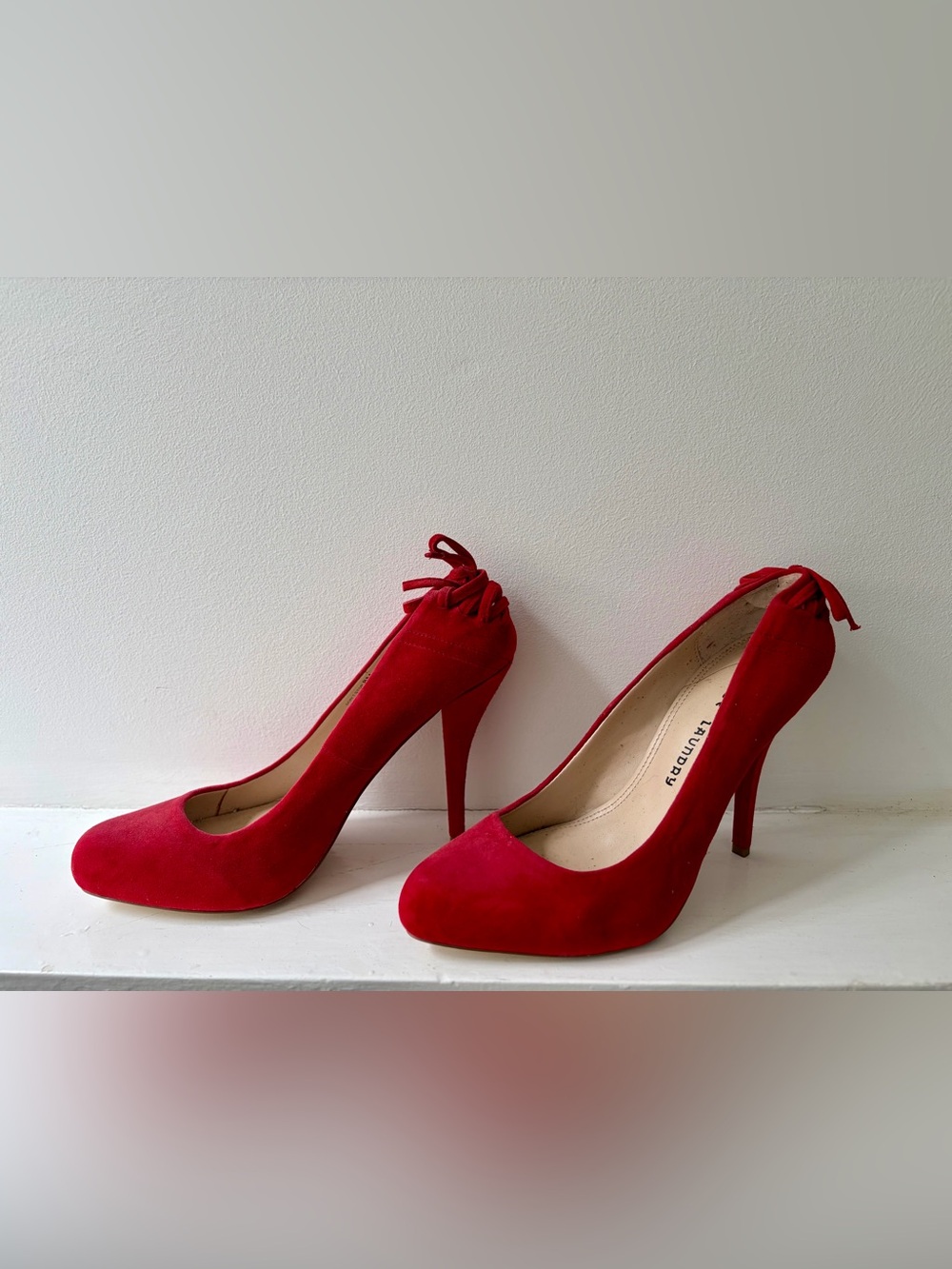 Red Suede High Heel Pumps by Chinese Laundry By Shelli Segal